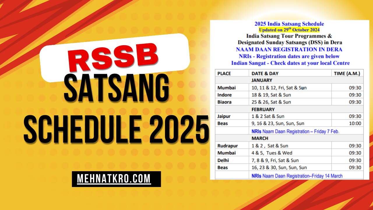 RSSB Satsang Schedule 2025