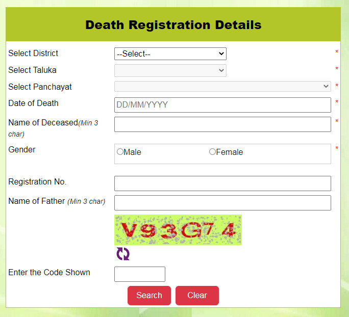 Village Panchayat Death Certificate Download