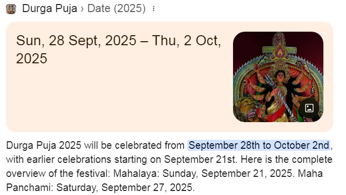 Durga Puja 2025