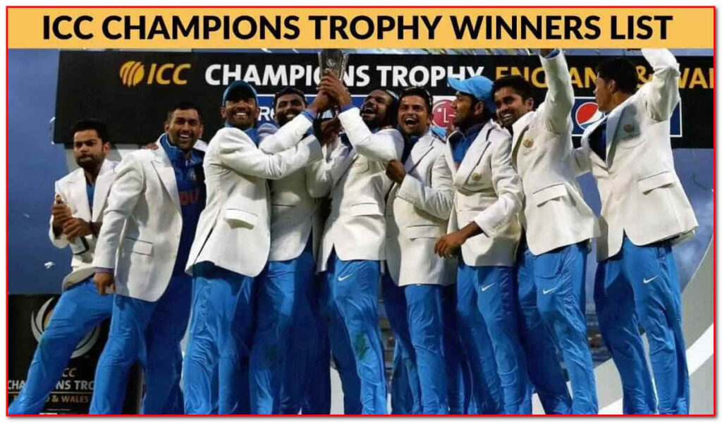 ICC Champions Trophy Winners List