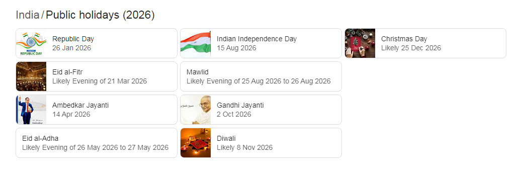 India Public Holidays 2026