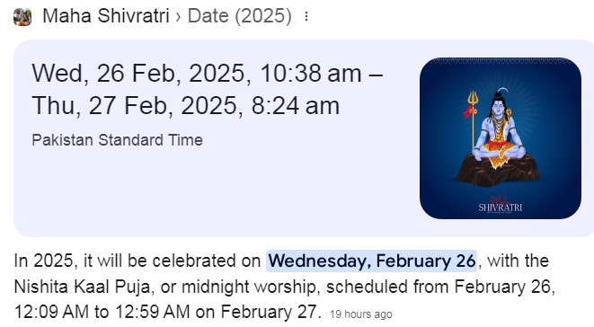 Mahashivratri Date