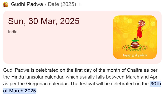 ugadi Padwa 2025