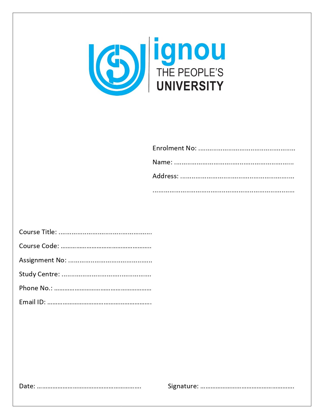 IGNOU-Assignment-front-Page-PDF